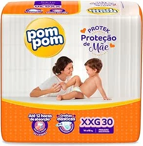 Fralda Pom Pom Protek Proteção De Mãe Mega Xxg 30 Unidades