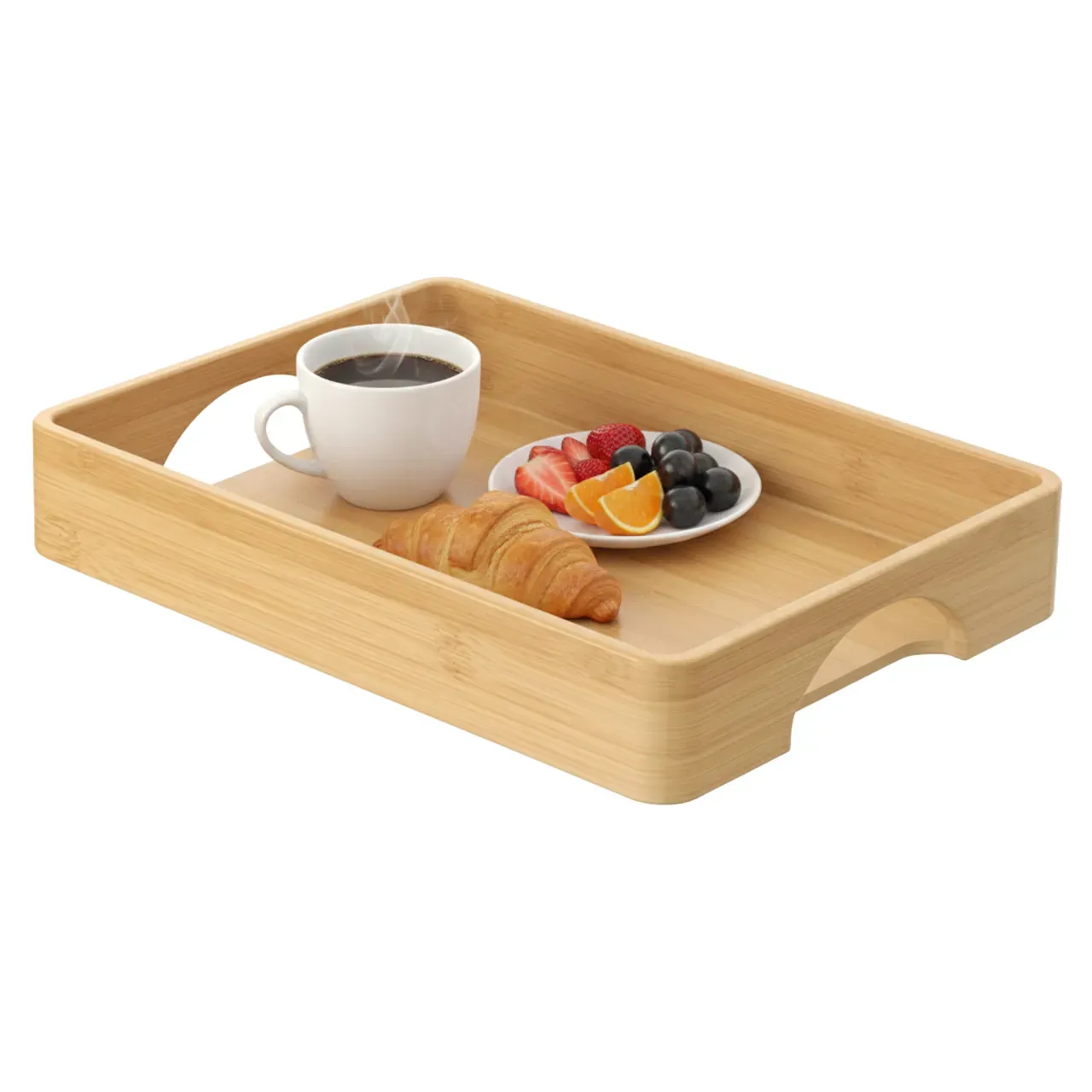 Bandeja em Bambu com Alça Coza Brisa 8x28x5,2 cm