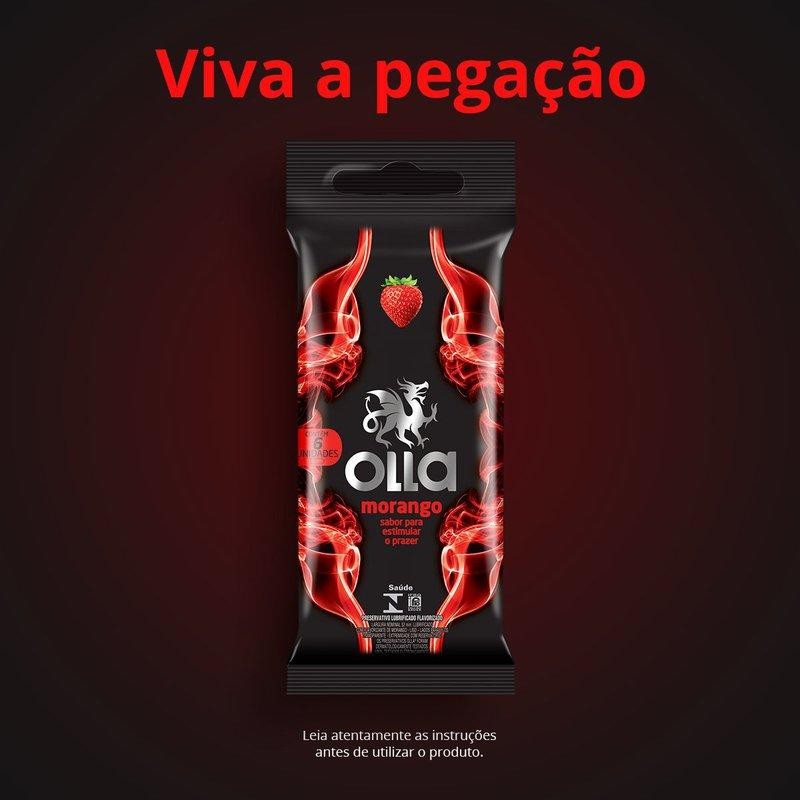 Foto 2 de Preservativo Olla Morango 6 Unidades