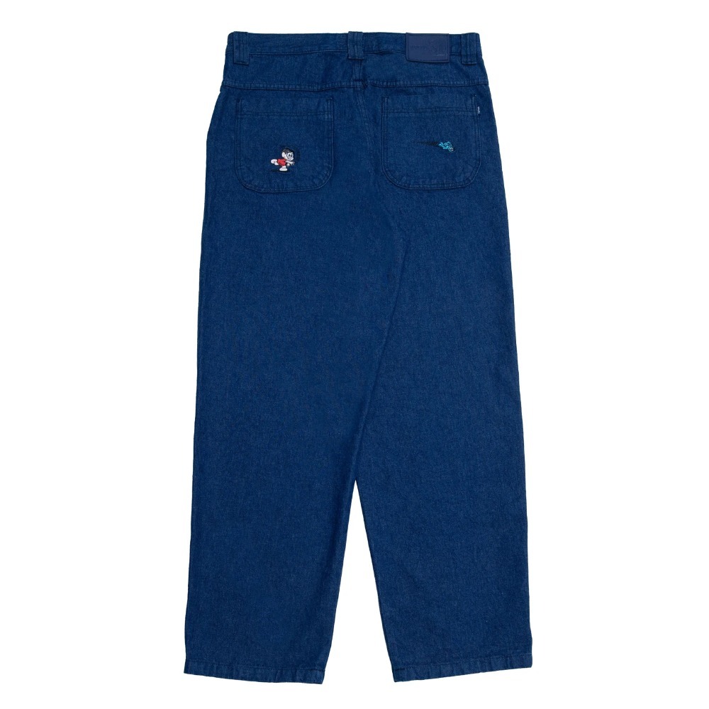 Turma da Mônica x Tupode Calça Og Baggy Monica Sansão Voa Jeans Azul Stone — PP / P / M / G / XG, Novo