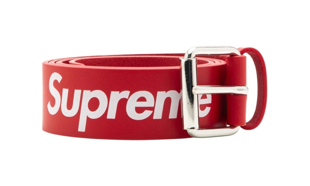 Cinto Supreme Repeat Leather Red FW25-W12 — M, Novo