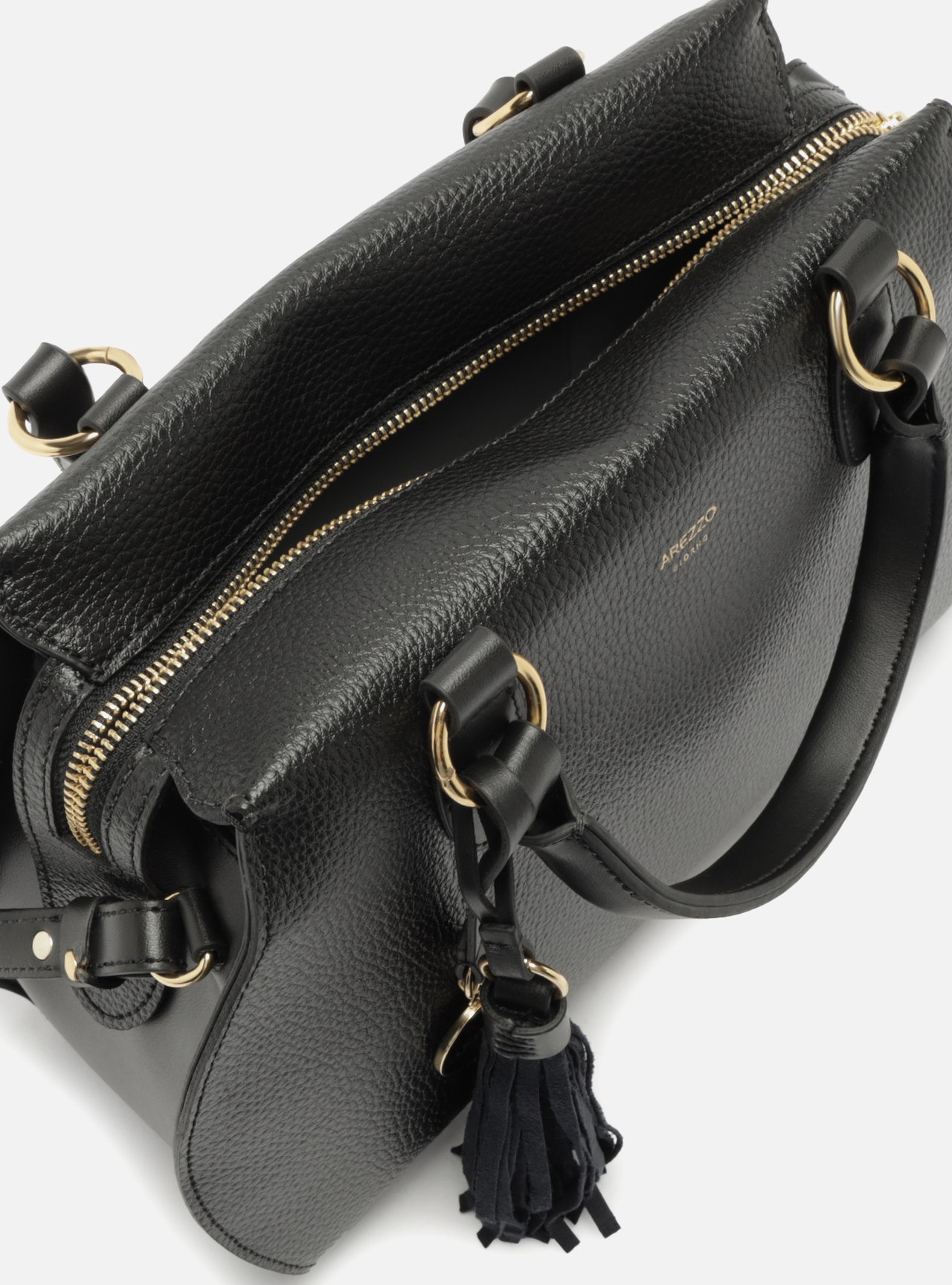 Foto 4 de Bolsa Tote Preta Grande Bag Charm Duplo