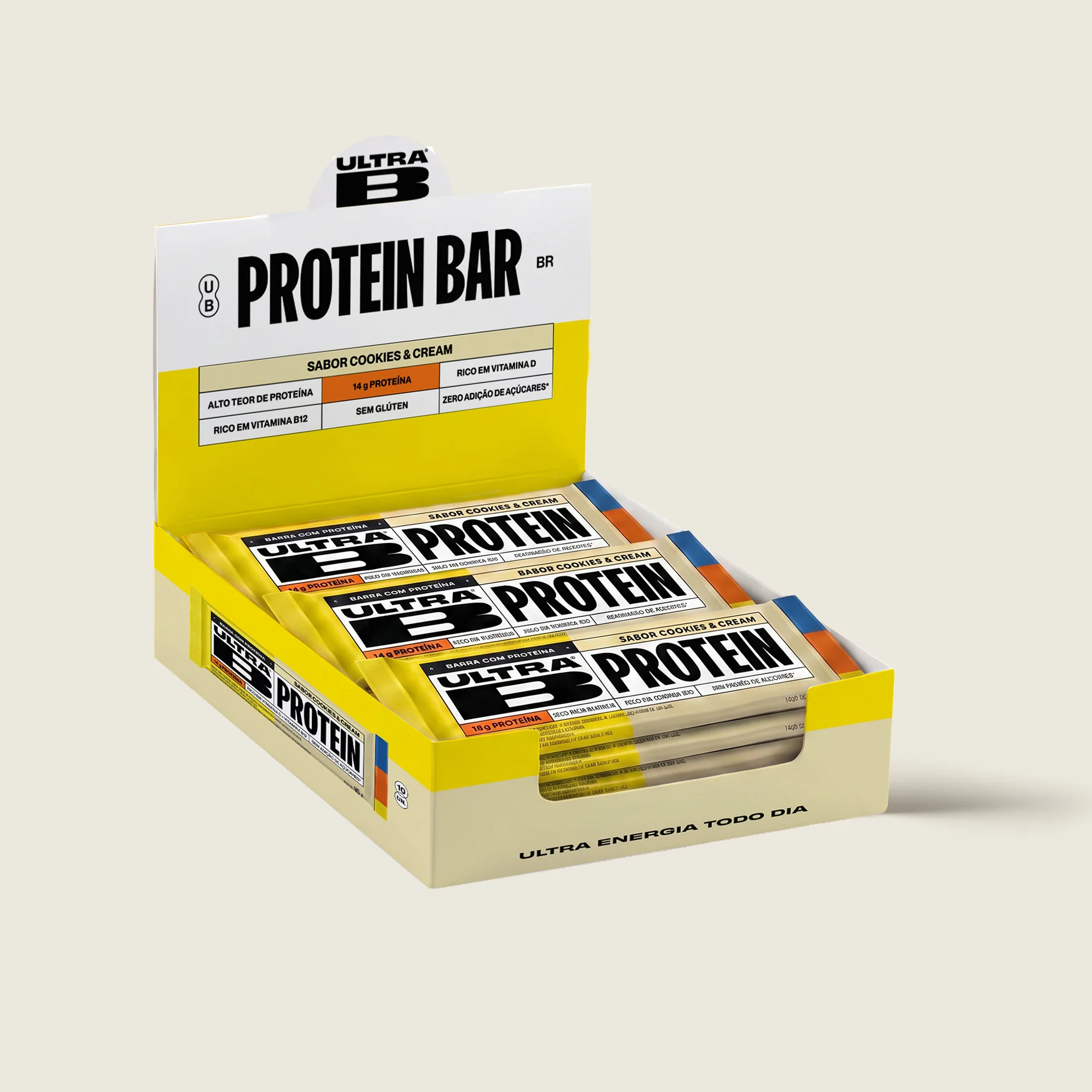 Barra de Proteína Protein Ultra B Cookies & Cream 45g (12 unidades)