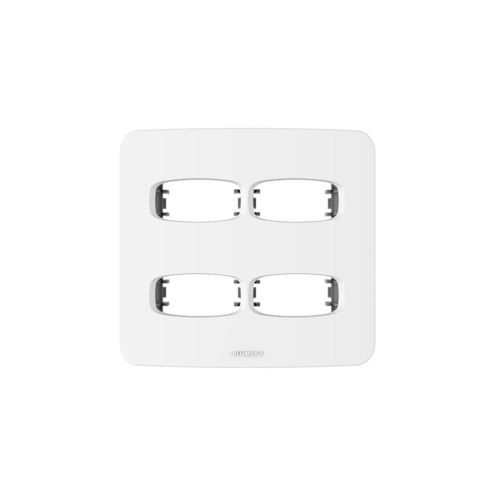 Foto 2 de Placa 4 Módulos Com Suporte Gracia 4x4 Branco Alumbra