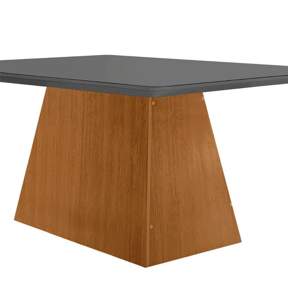 Foto 2 de Mesa Sala De Jantar Aida 120cm Em Mdf E Vidro Grafite