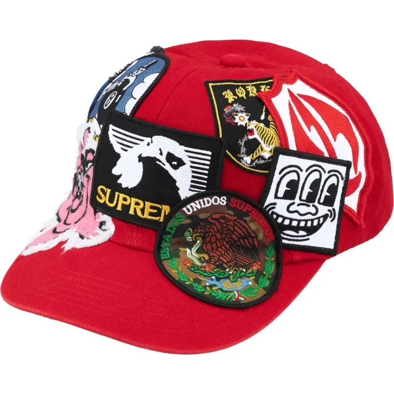Foto 2 de Boné Supreme Patches 6-Panel Red — Único, Novo
