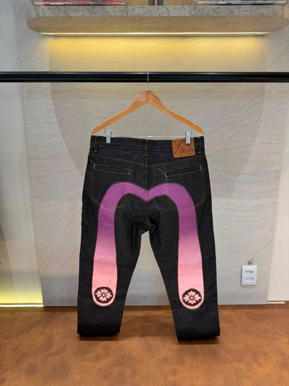 Calça Evisu Jeans Daicock Gradient Sakura Purple Pink — 44, Novo