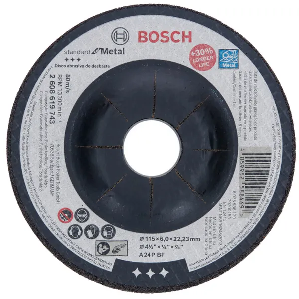 DISCO DESBASTE STD FOR METAL 115X6,0MM BOSCH