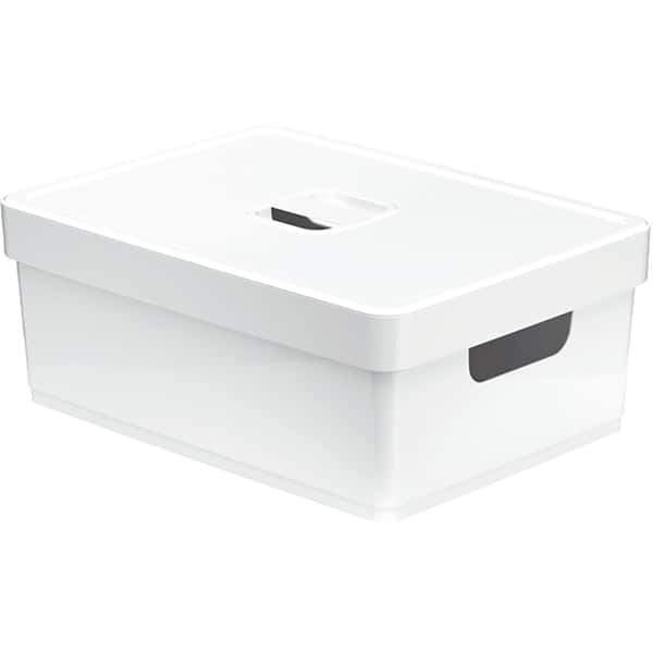Caixa Organizadora Grande, com Tampa e Alças, 16L, Branco, Nitron CX 1 UN