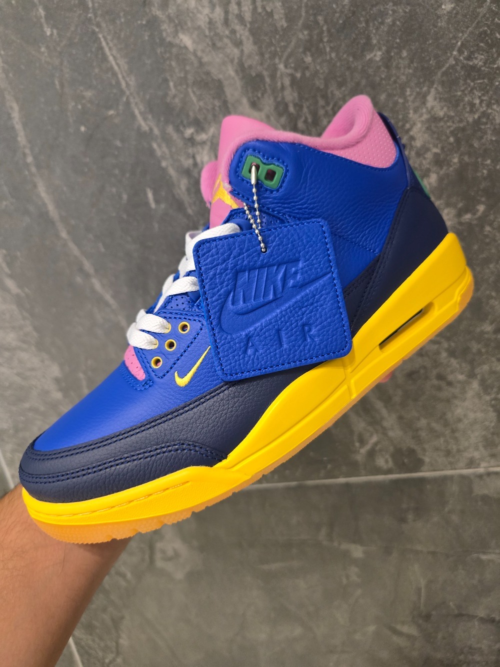 Nike Air Jordan 3 Retro OG Brazil Racer Blue Blue Void — 38 / 39 / 40 / 41 / 42 / 43 / 44 / 45 / 46, Novo