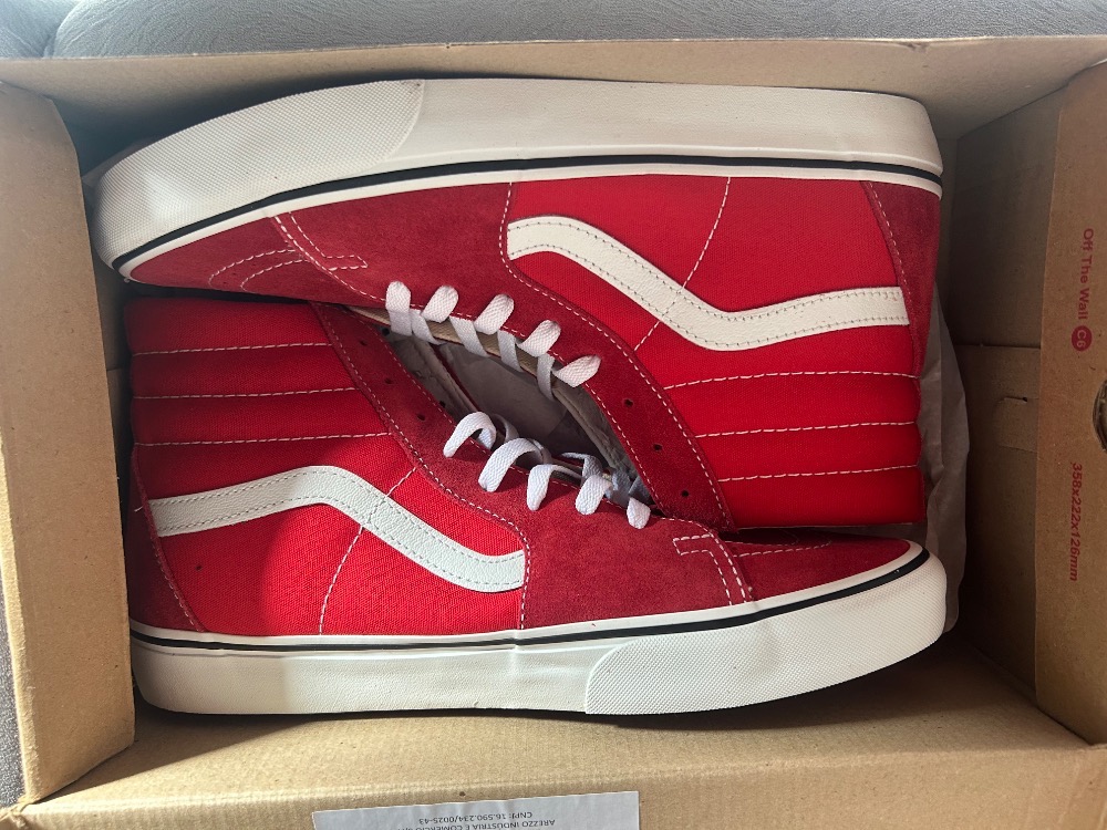 Vans Sk8-High Racing Red True White — 43, Novo