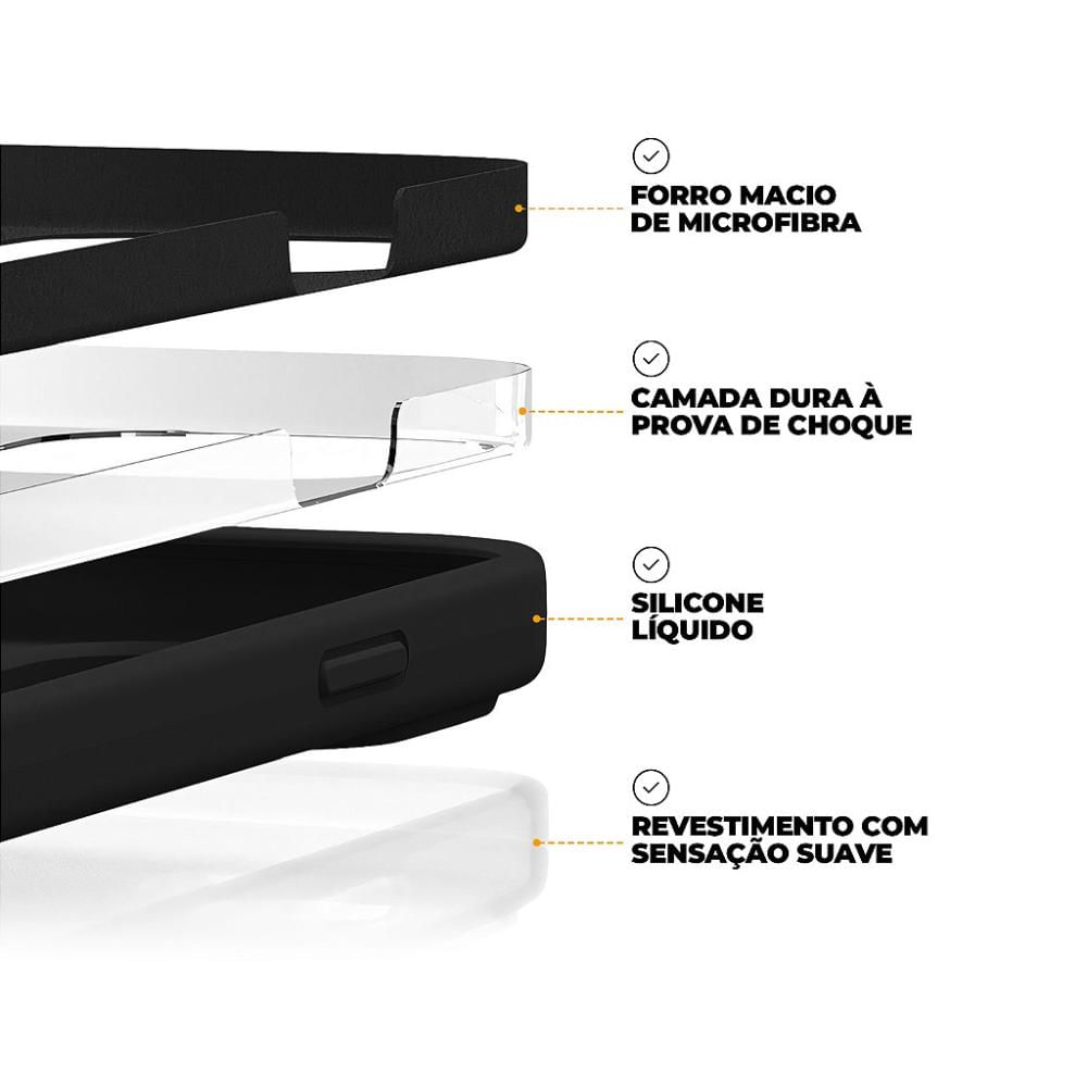 Foto 3 de Capa para iPhone 13 - Silicon Premium Preta - Gshield