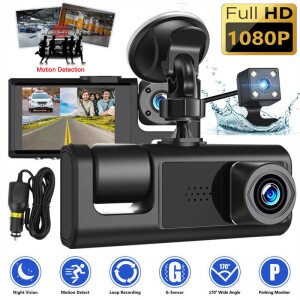 Câmera Carro Wi-Fi Dupla Full HD 1080P Frente e Traseira com Gravação em Espelho Lucky Bazar