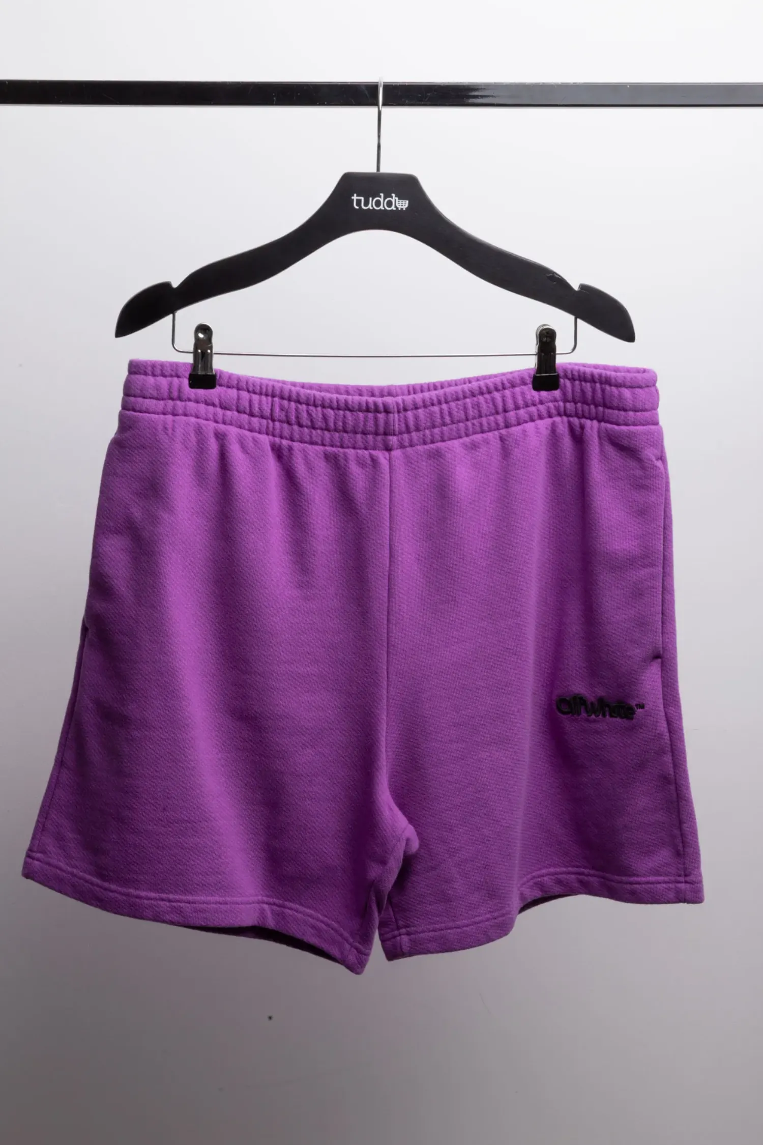 Shorts Off-White Chunky Logo Cotton Purple — XXG, Novo