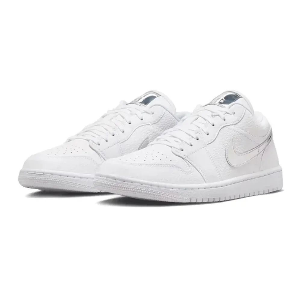 Air Jordan 1 Low SE White Metallic Silver Feminino — 35.5, Novo