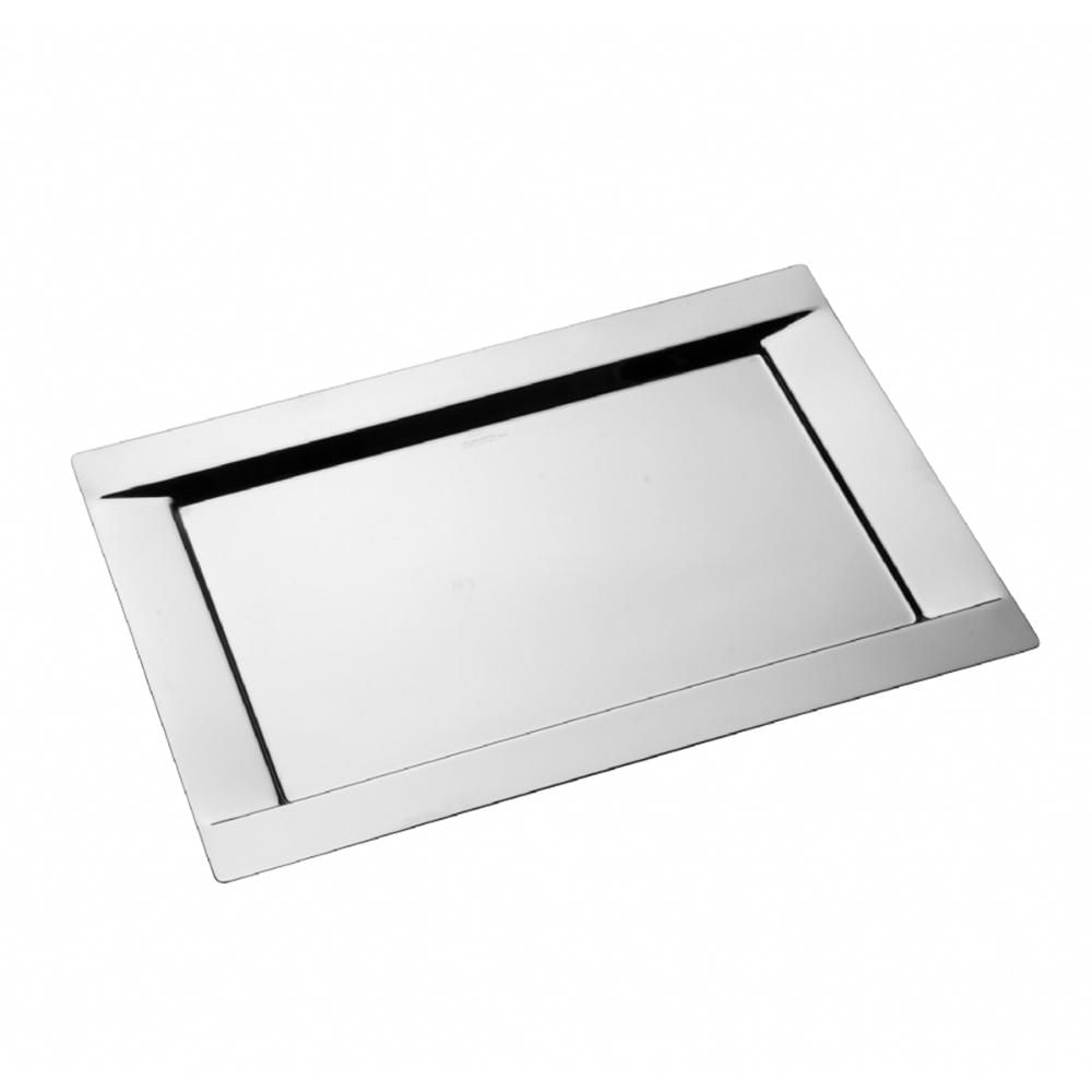 Bandeja Retangular Rasa Inox Jantar Mesa Luxo Linea Bugatti
