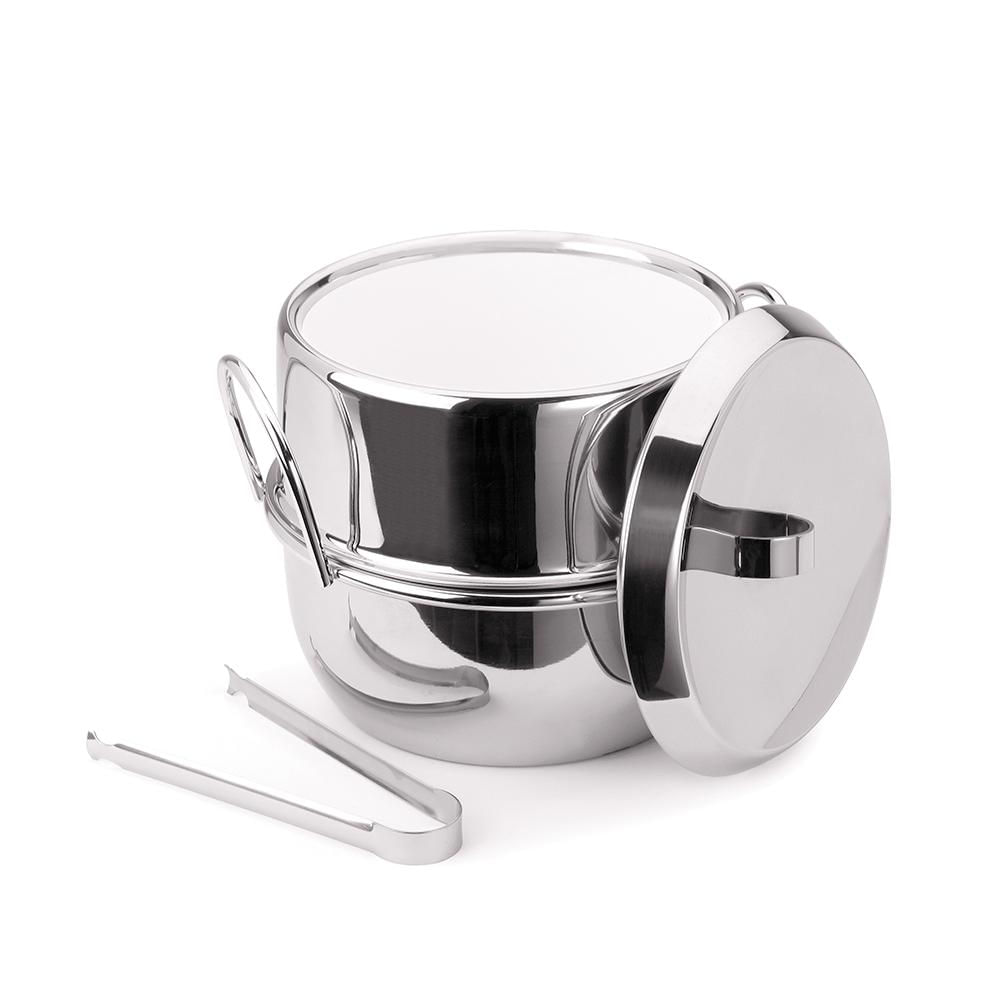 Balde Térmico para Gelo Forma 2,5 Litros Aço Inox com Pinça Bar Profissional Resistente