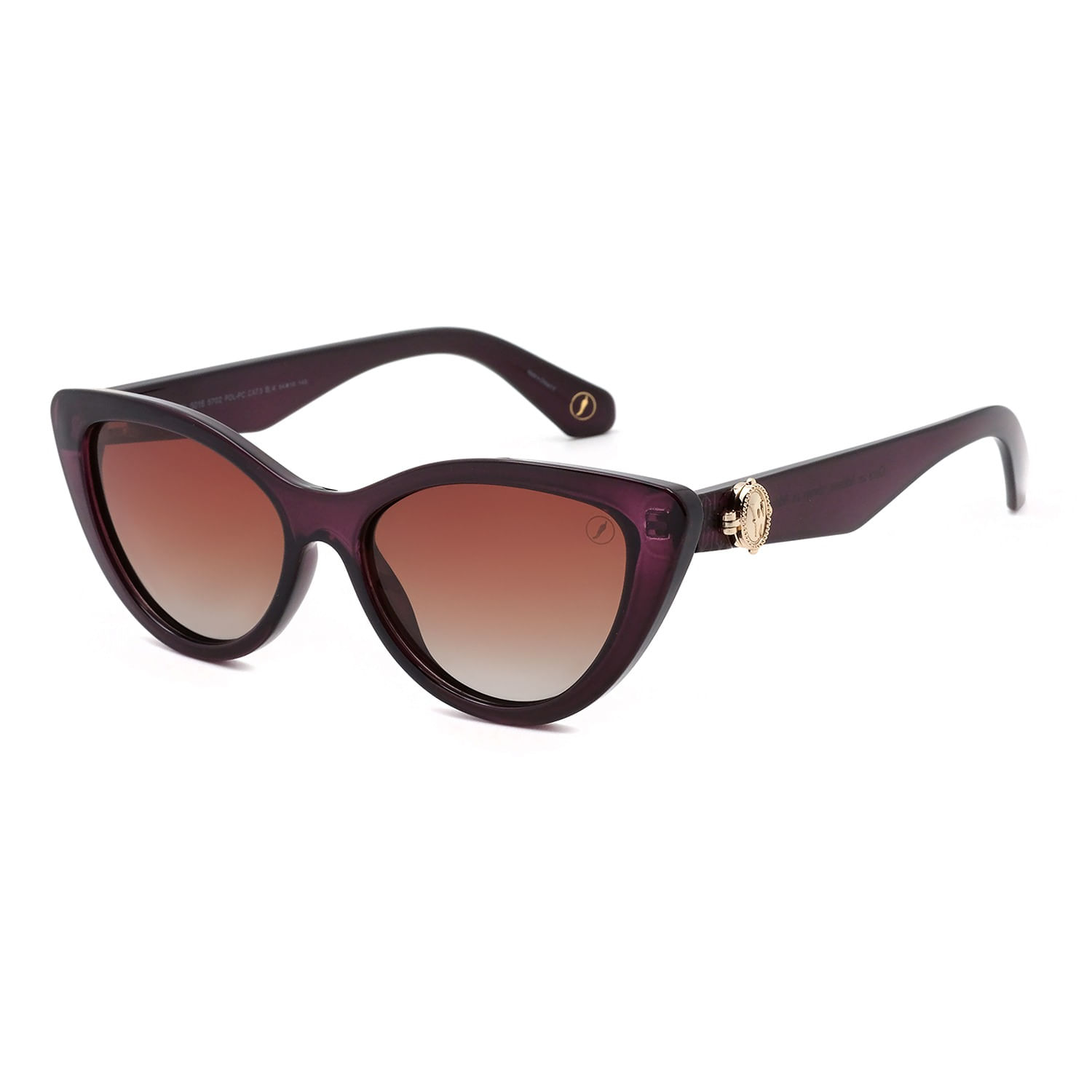 Óculos de Sol Feminino Wandinha Cat Polarizado Degradê Marrom OC.CL.5016.5702 M
