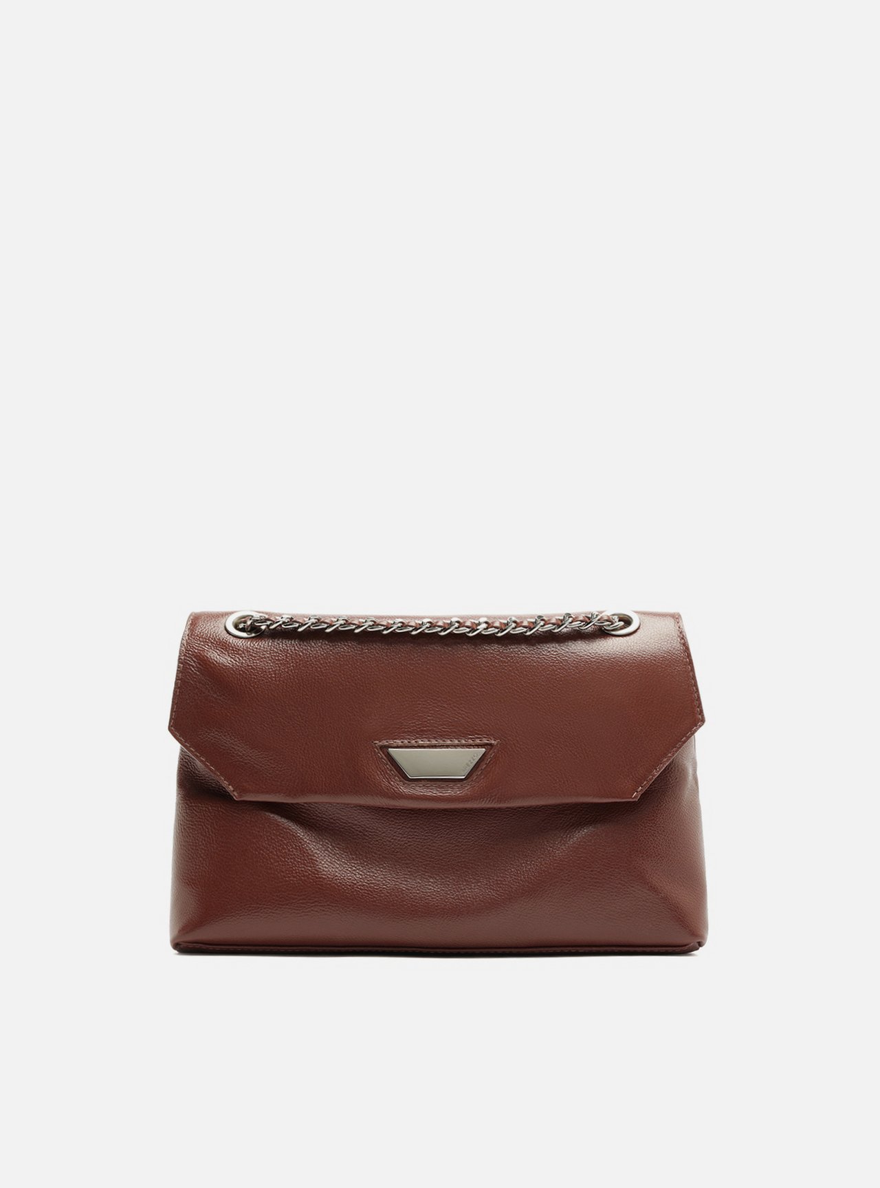 Bolsa Tiracolo Marrom Couro Média Corrente