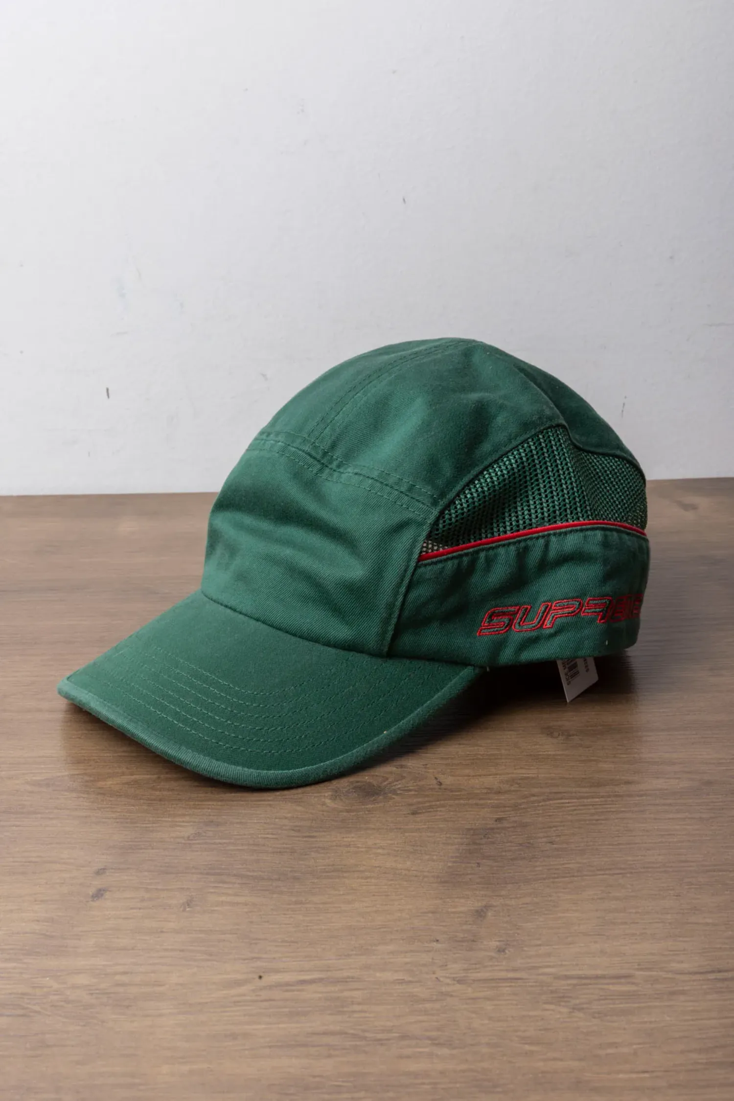 Boné Supreme Side Mesh Piping Camp Cap Green SS26-W17 — Único, Novo