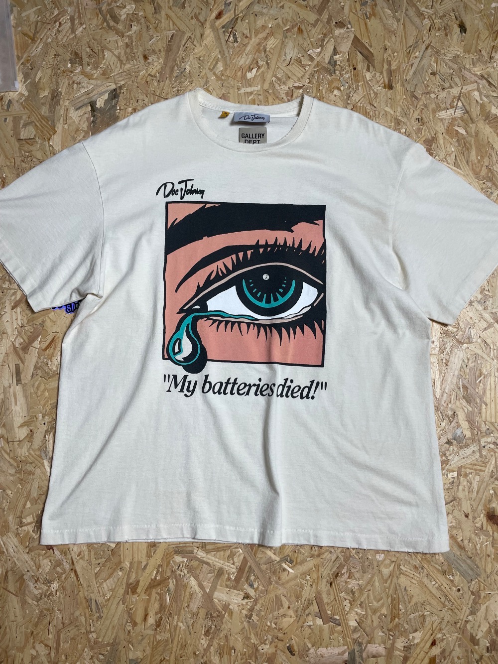 Doc Johnson x Gallery Dept. Dead Batteries Printed Cotton Jersey White — XG, Usado