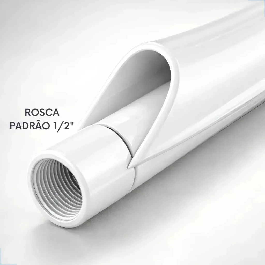 Foto 4 de Cano Branco Para Chuveiro E Duchas 30 Cm Lorenzetti Acabamento Polido