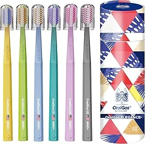 Oralgos Escova De Dentes Premium 6 Unidades Colorido, Cerdas Ultra Macias