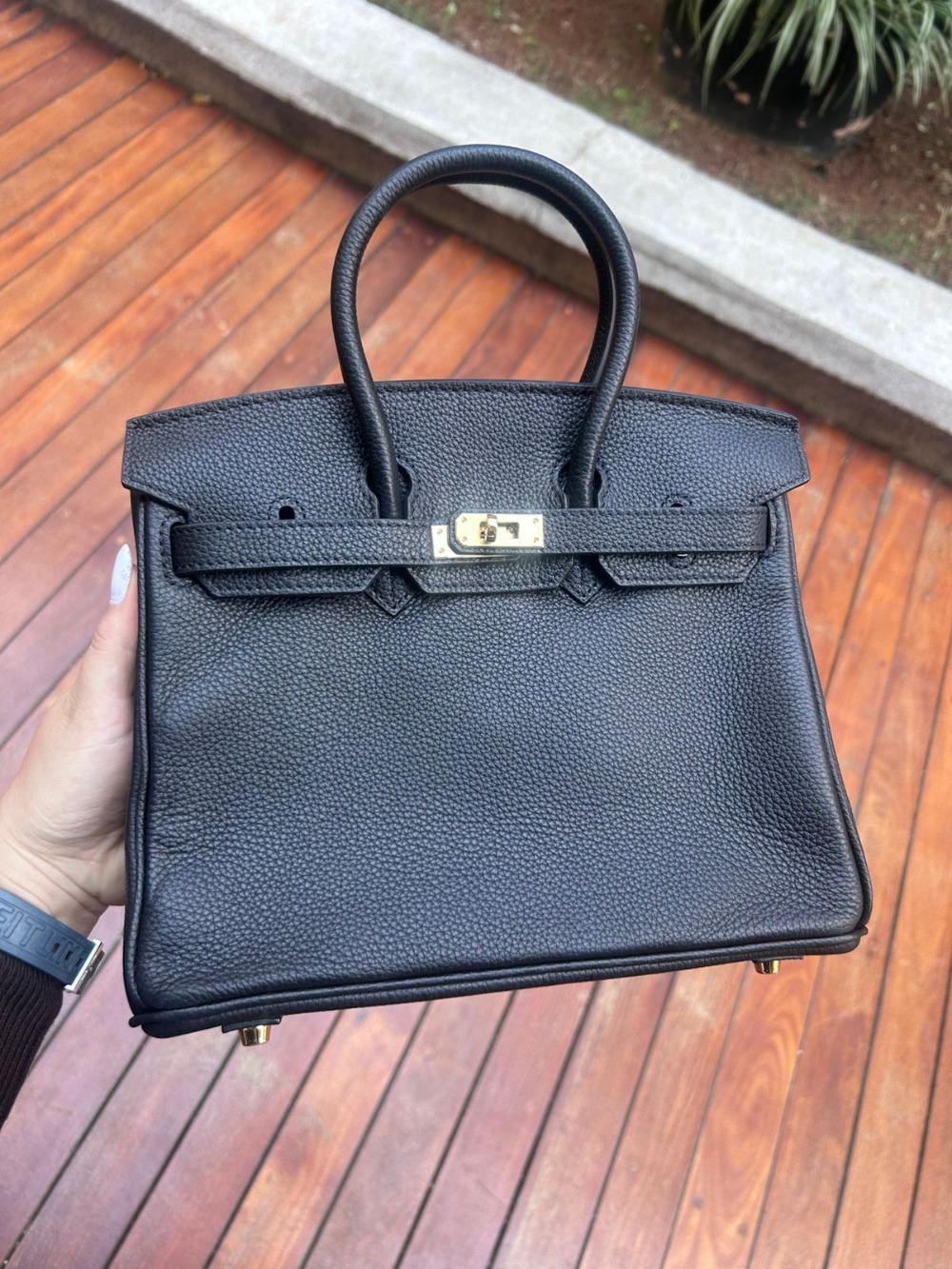 Bolsa Hermès Birkin 25 PHW Stamp W Togo Gold — Único, Usado