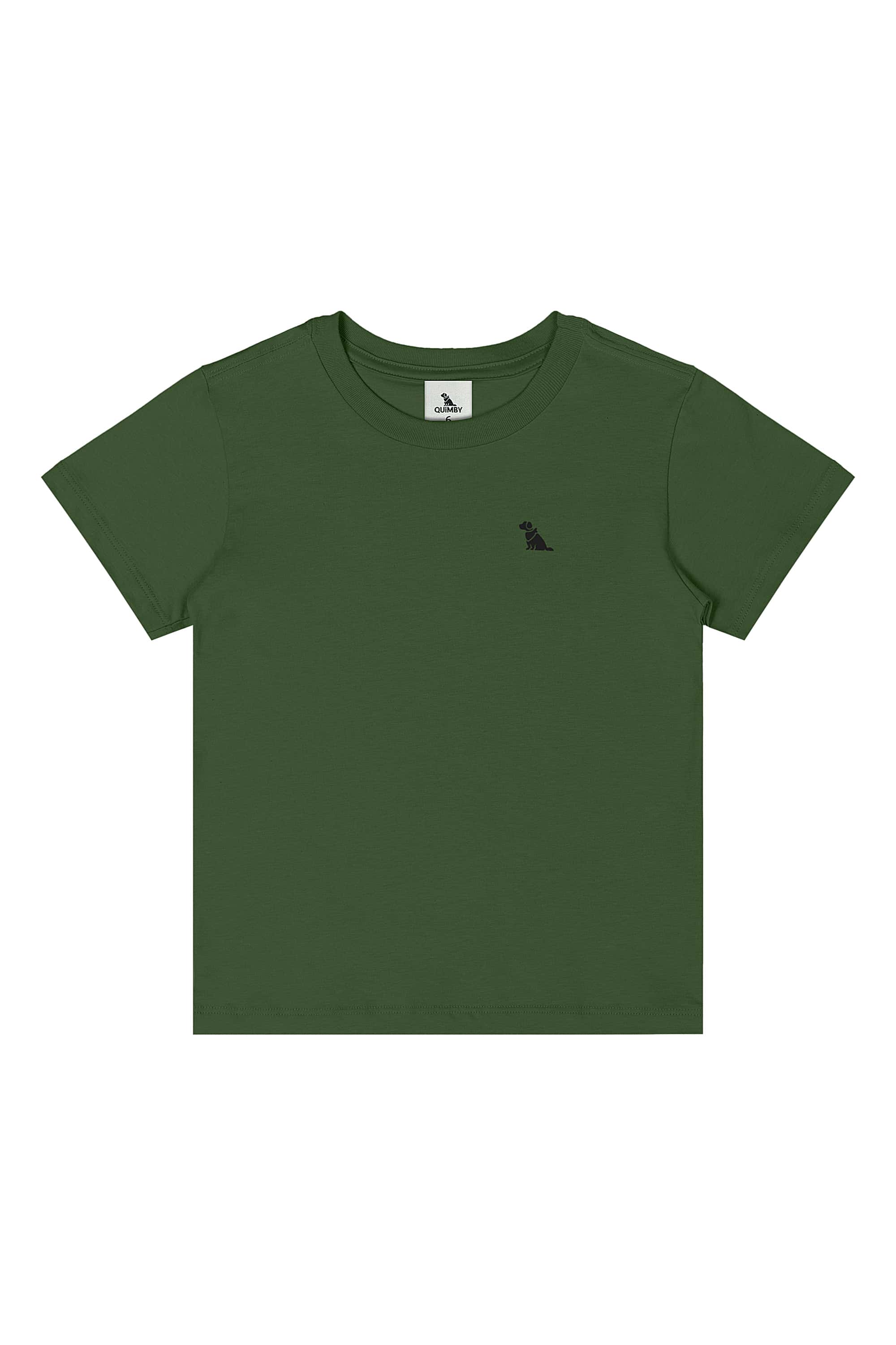 Camiseta Infantil Masculina em Meia Malha (Verde) Quimby — 01
