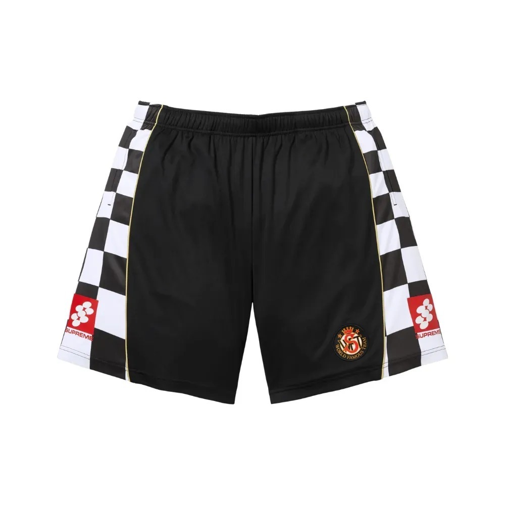 Bermuda Supreme Checkerboard Soccer Short Black SS26-W18 — G, Novo