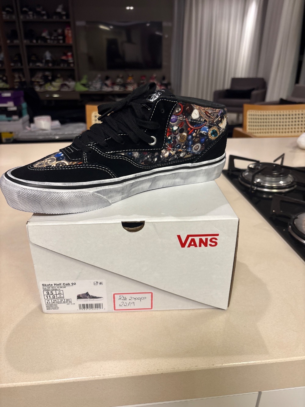 Mike Kelley x Supreme x Vans Half Cab Black SS26-W8 — 41, Novo