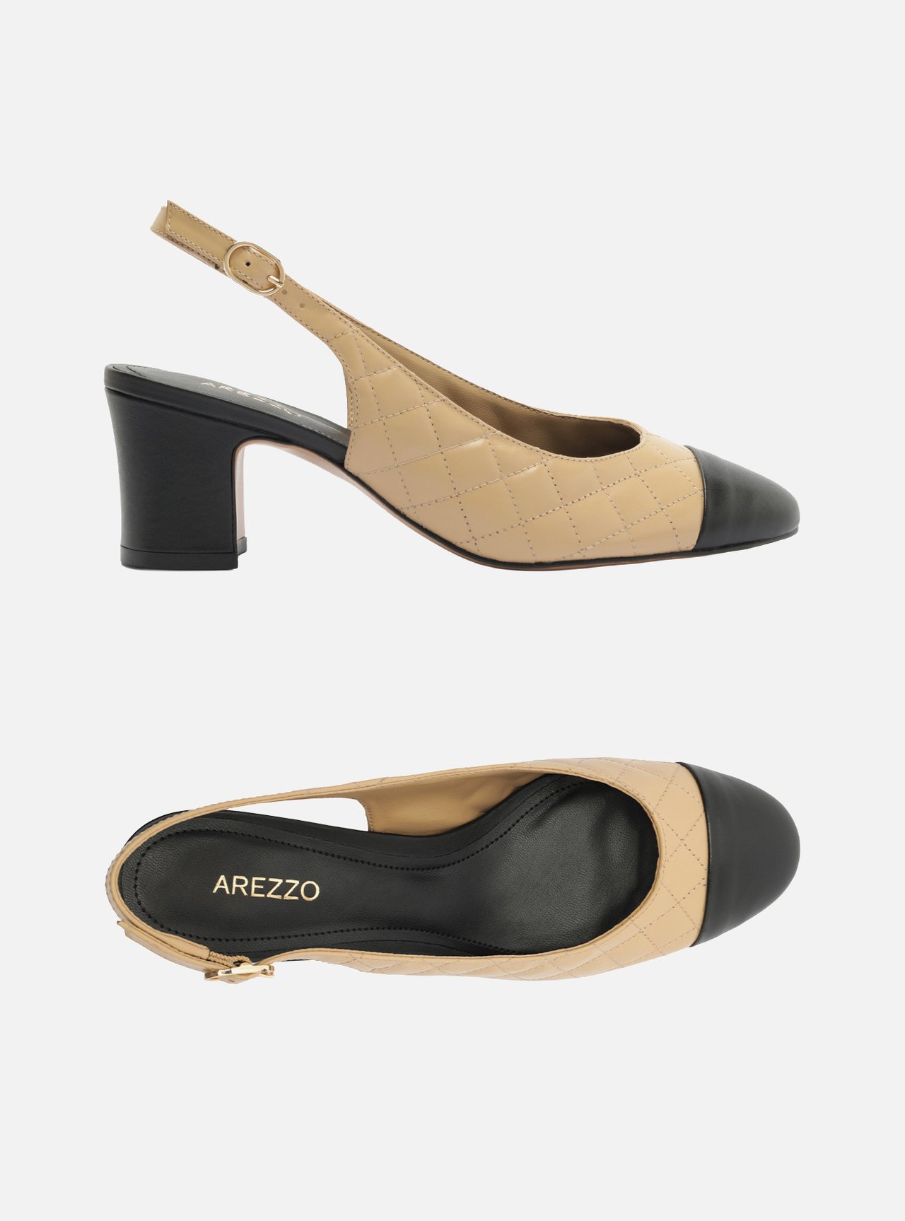 Foto 5 de Scarpin Multineutro Couro Salto Bloco Fivela Slingback