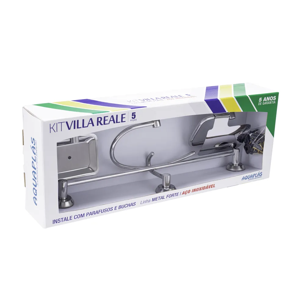 KIT VILLA REALE 5 PEÇAS CROMADO AQUAPLAS
