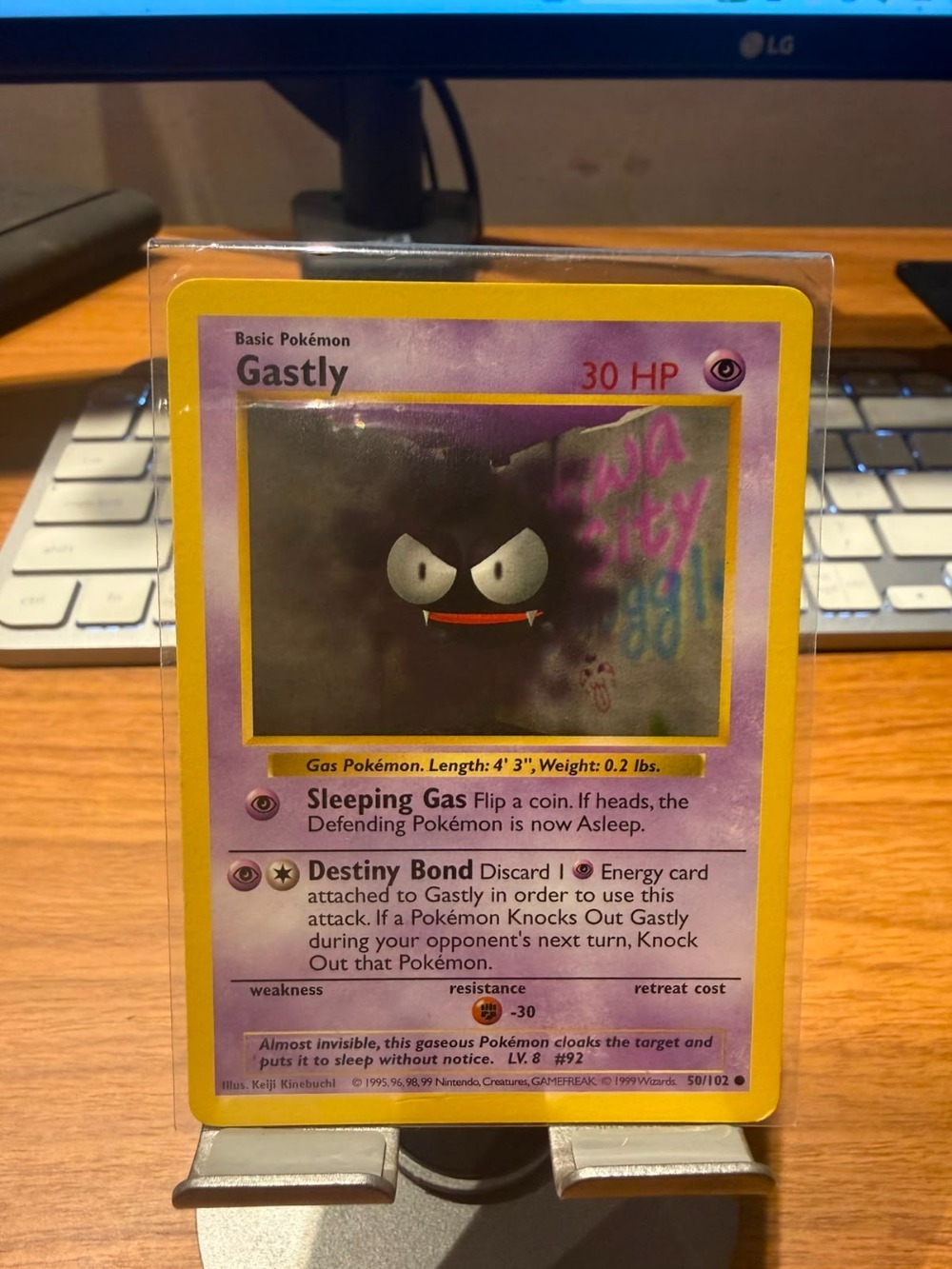 Gastly (50/102) Base Set Pokémon TCG — Moderately Played, Usado