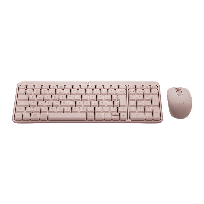 Foto 4 de Kit Teclado e Mouse Logitech MK250, ABNT2, Bluetooth, Rosa, 920-013518