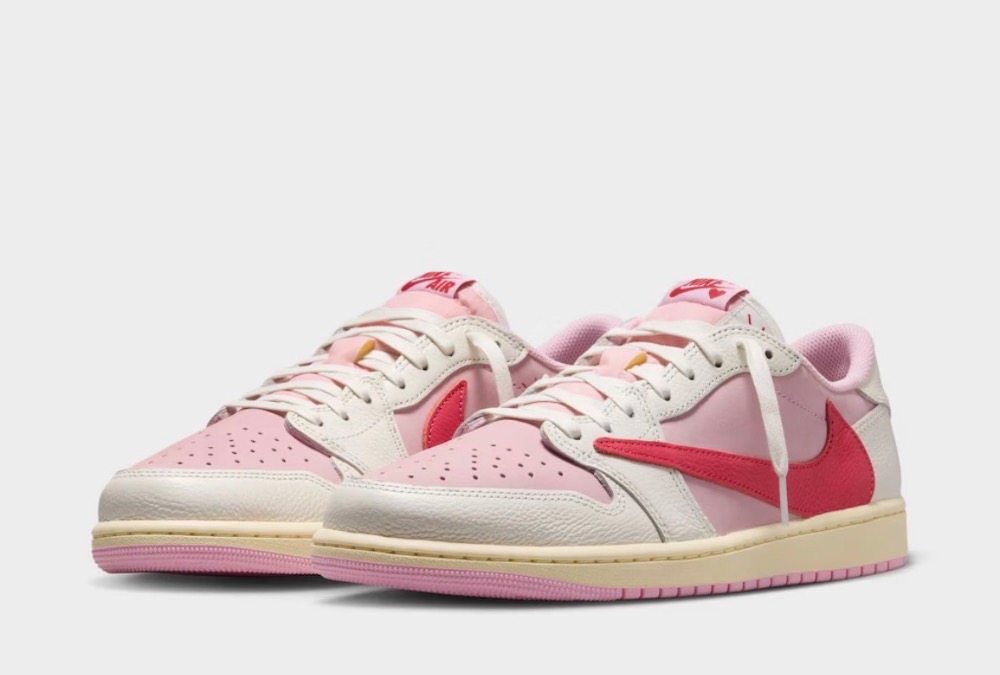 Travis Scott x Air Jordan 1 Low OG SP Sail Tropical Pink — 41, Novo