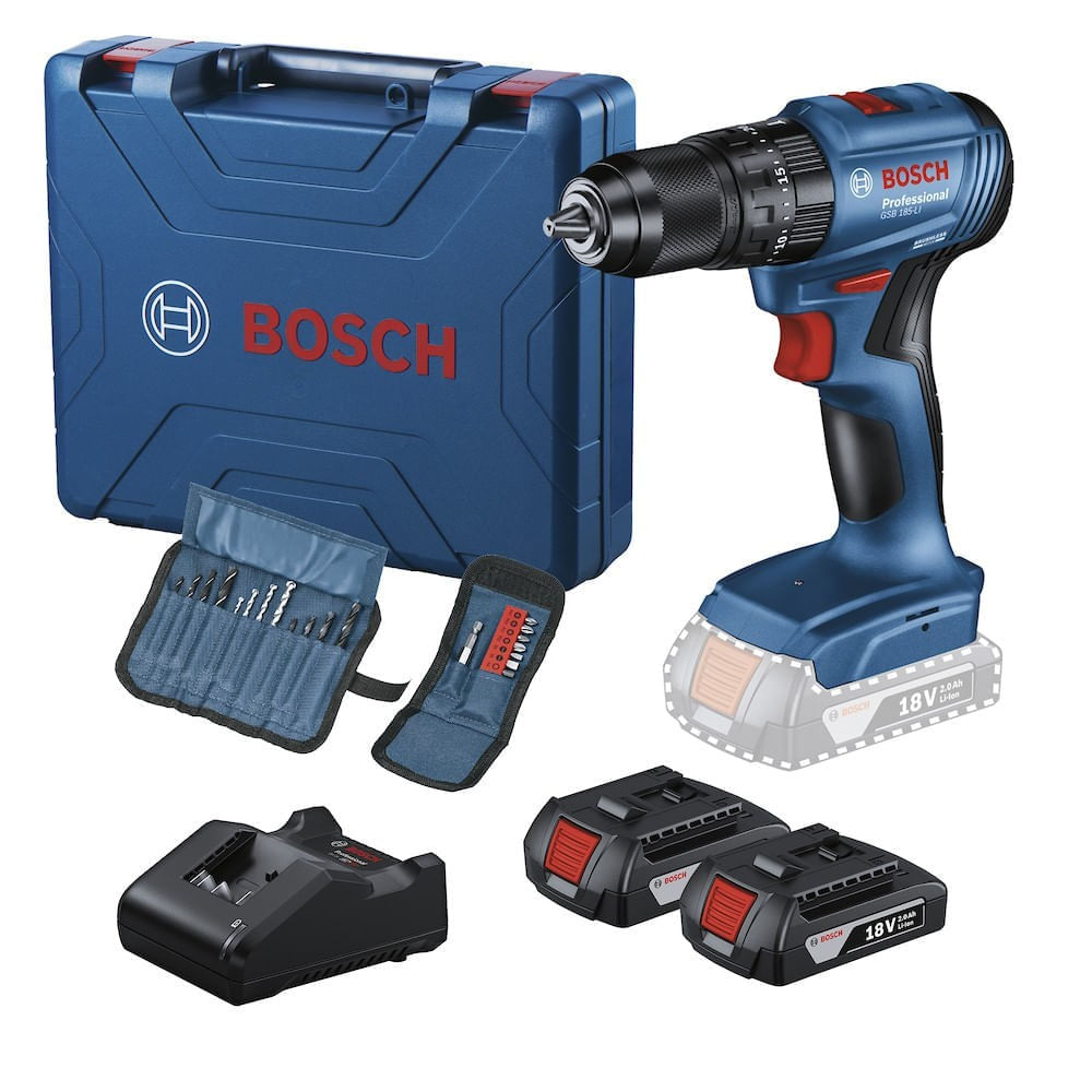 Furadeira e Parafusadeira De Impacto GSB 185-Li Sem Fio 18V-20V Bosch