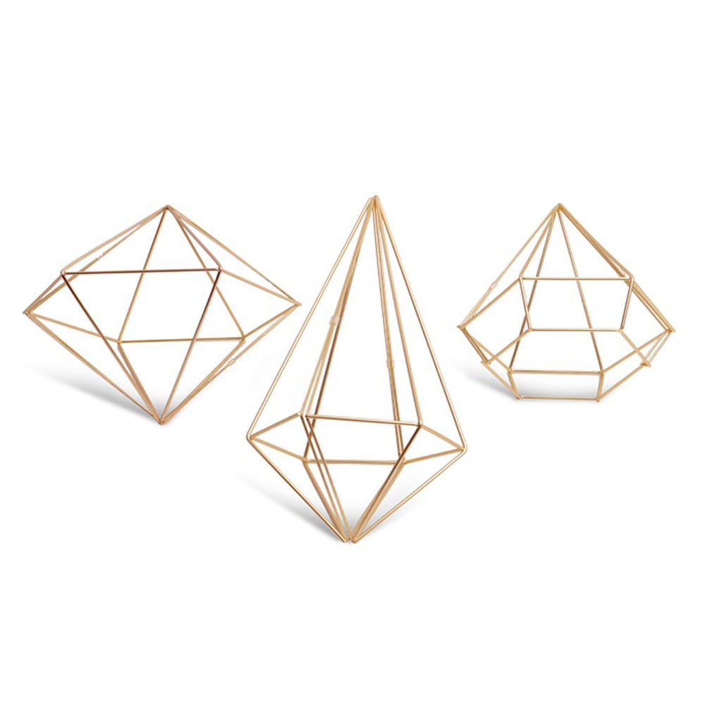 Adorno de Parede Prisma Dourado Umbra