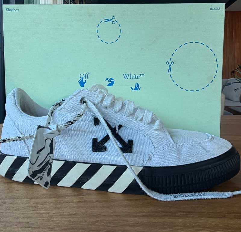 Foto 4 de Off-White Vulcanized Low Canvas White Black — 43, Usado