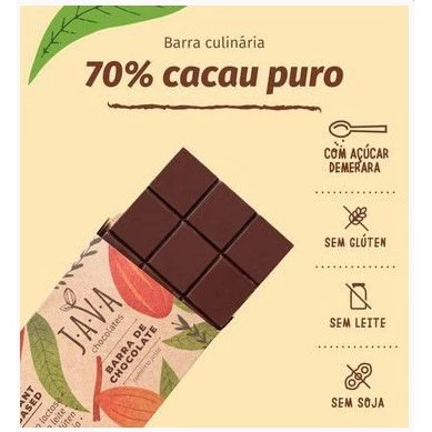 Chocolate 70% Cacau Vegano,zero Lactose E Zero Glúten
