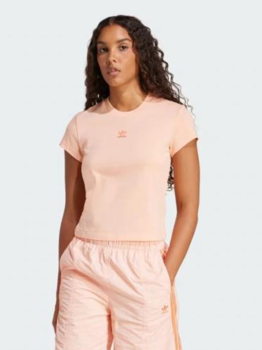 Camiseta adidas Essentials Slim Pink — PP, Novo
