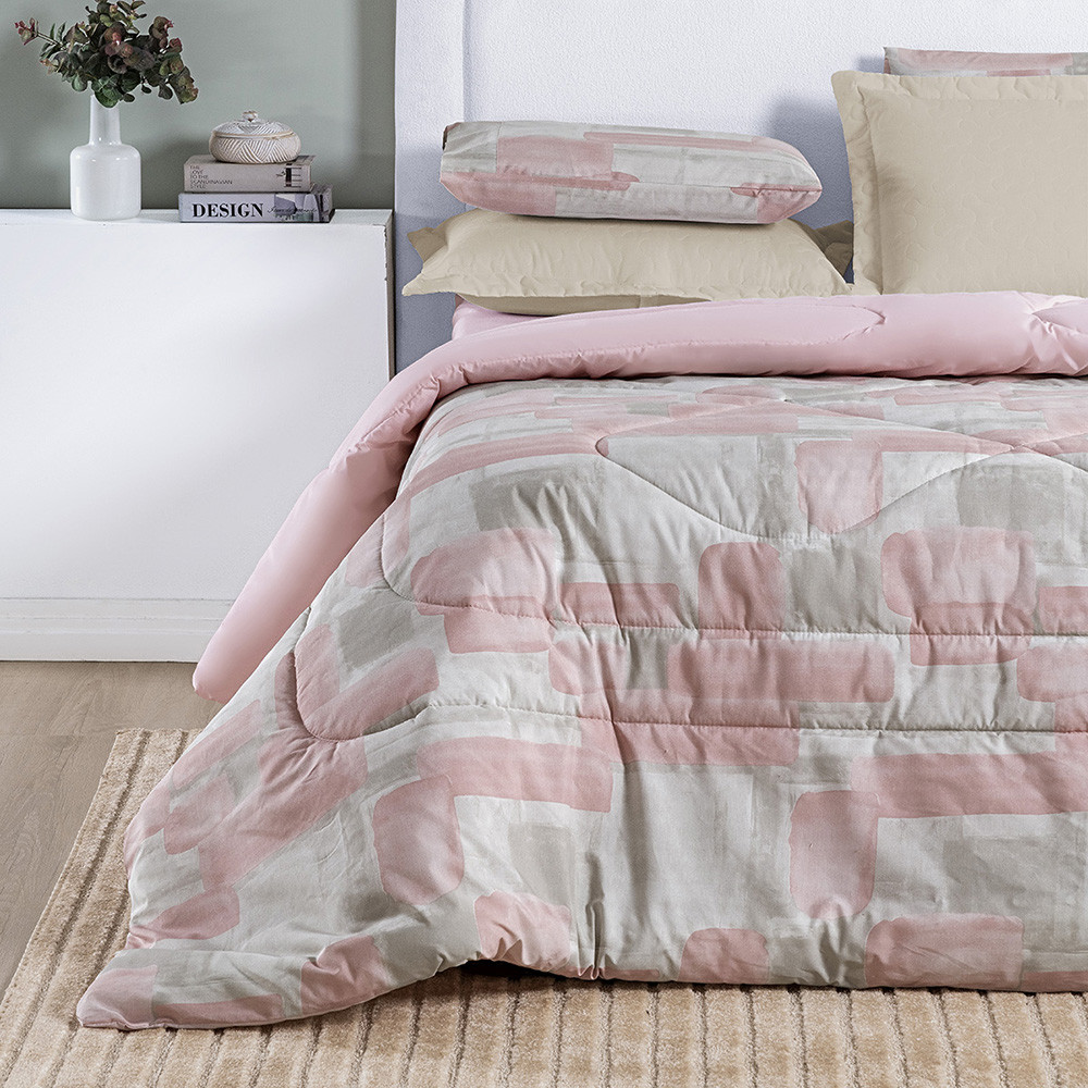 Edredom Super King/King Size/Queen - Dupla Face - Em Tecido Percale 80% Algodão Estampado - Cotton