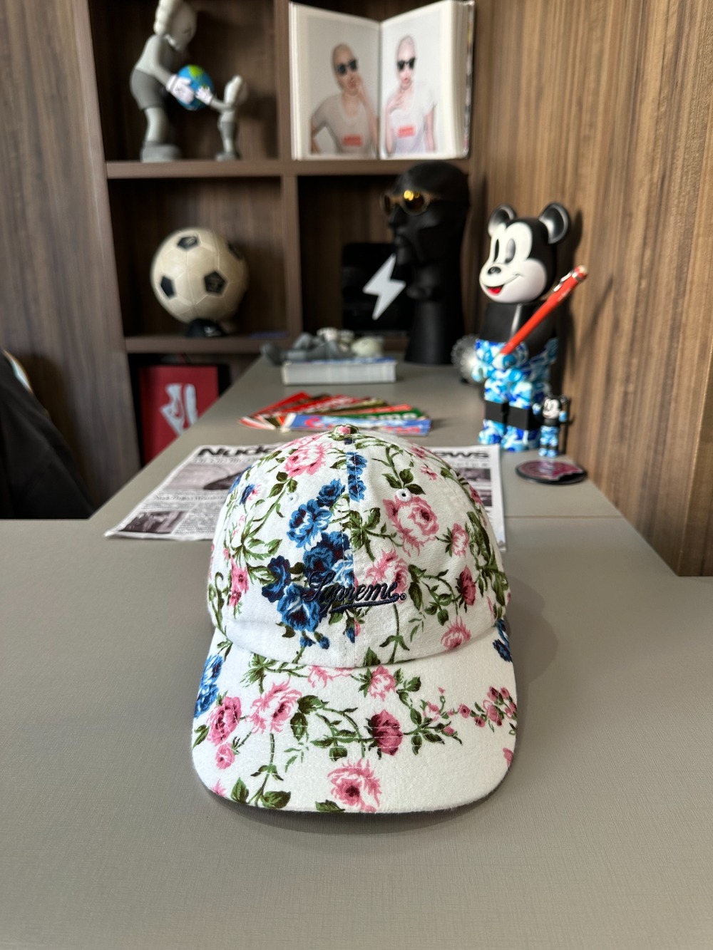 Boné Supreme Floral Flannel 6-Panel White SS26-W13 — Único, Novo