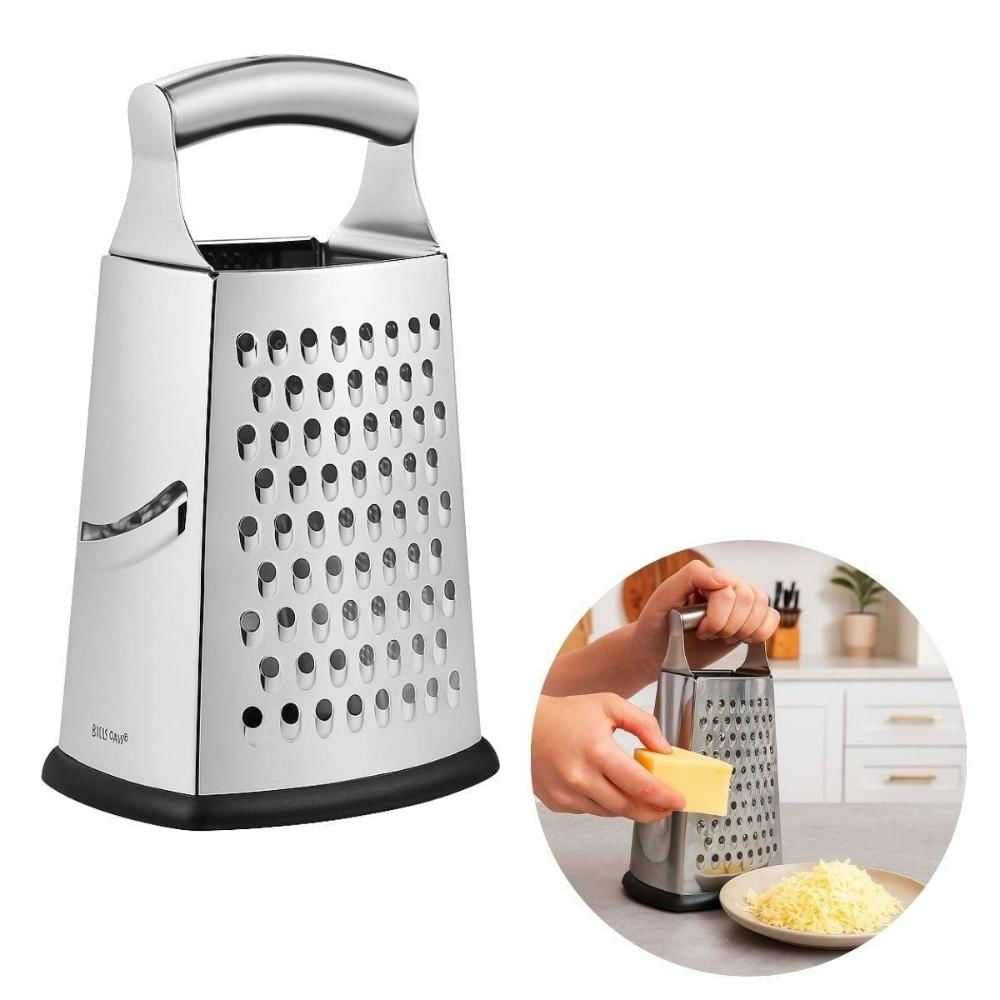 Ralador 4 Faces Legumes Queijo Inox com Alça Multiuso Manual