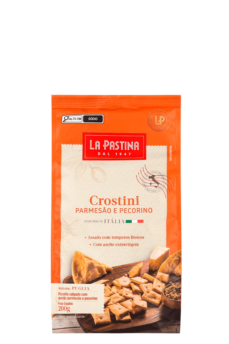 Crostini Com Parmesão E Pecorino 200G La Pastina