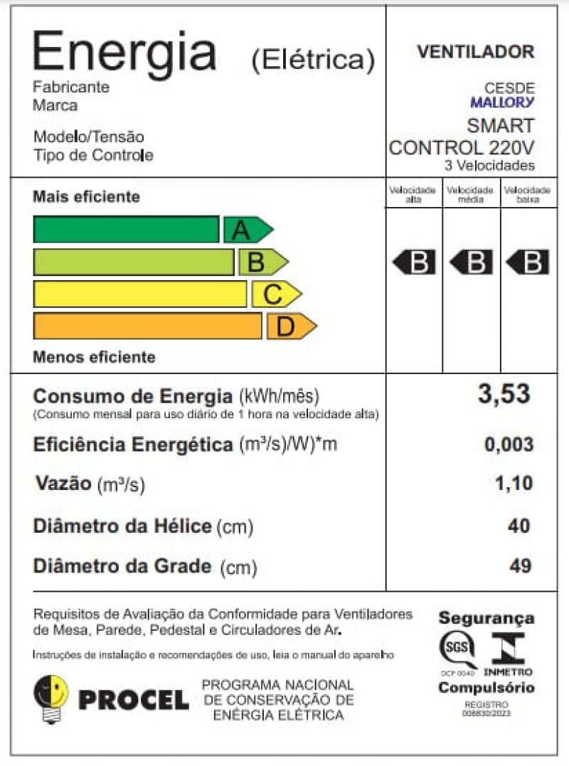Foto 4 de Ventilador de Parede com Controle Mallory 40Cm Smart Control Preto e Grafite 220V
