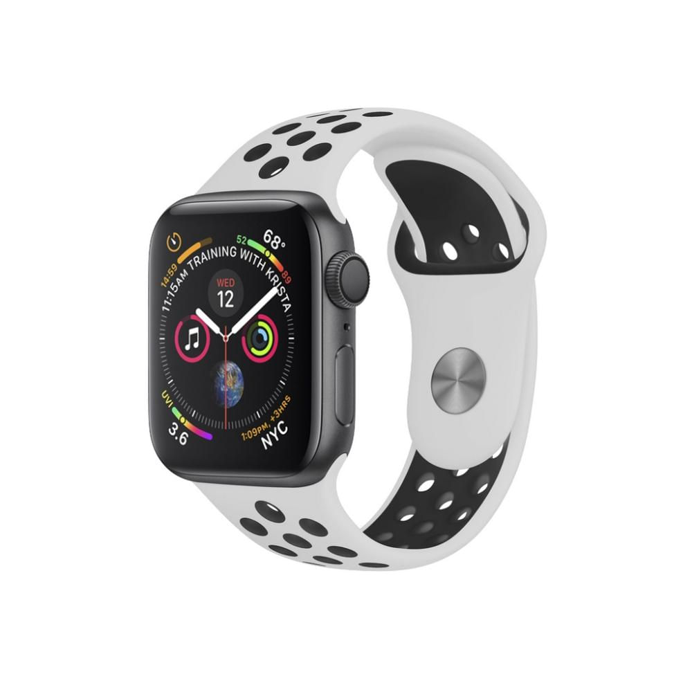 Pulseira para Apple Watch 42 / 44 / 45MM Armor Running - Branco e Preto - Gshield
