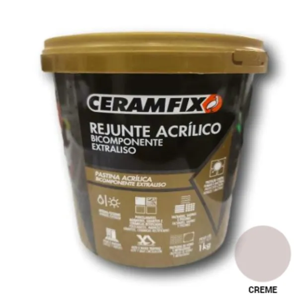 REJUNTE ACRILICO BICOMPONENTE EXTRALISO CREME 1KG CERAMFIX