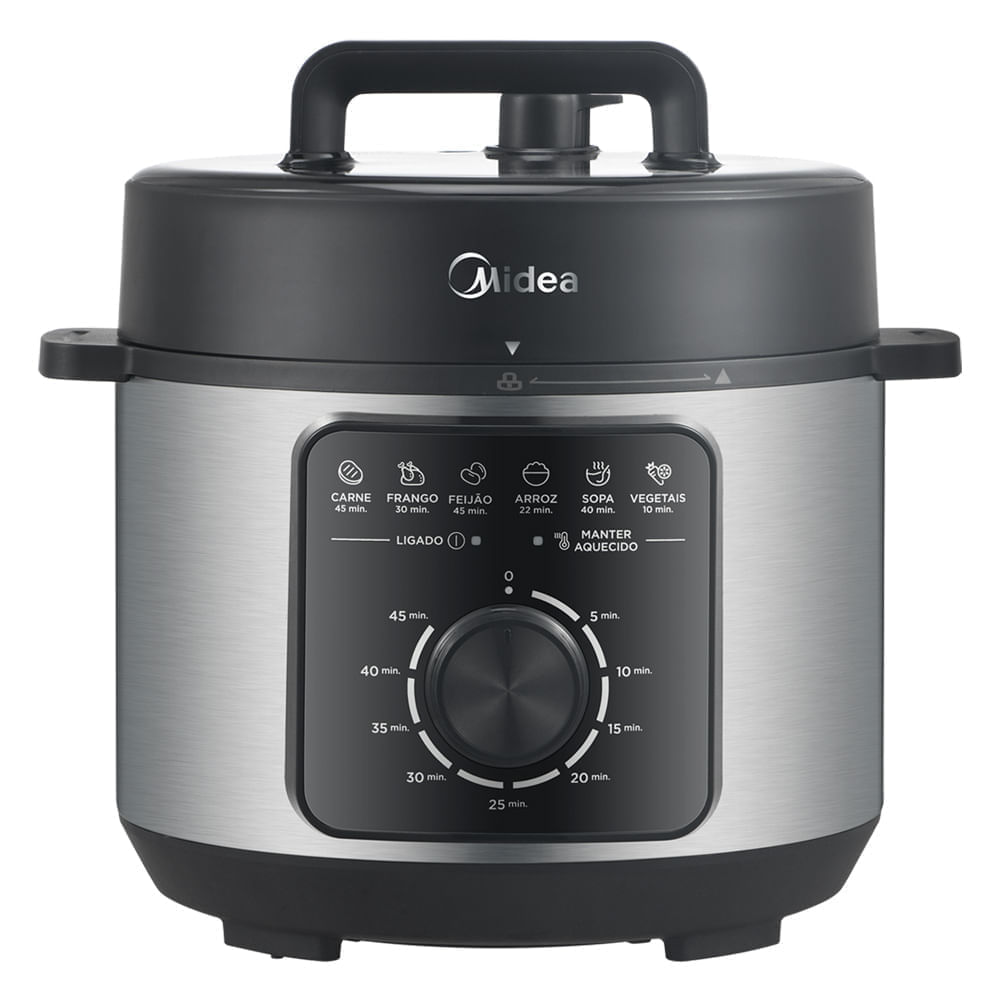Panela de Pressão Mecânica Preta e Inox 4L Midea 110