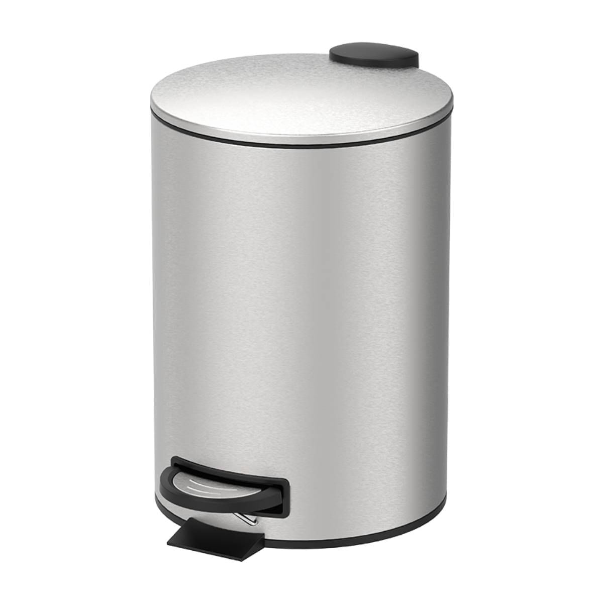 Lixeira com Pedal e Balde Brinox Spin 12 Litros Aço Inox Escovado Inox